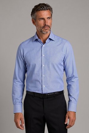 Bisse Koyu Mavi Regular Fit Pamuk Cepsiz Klasik Uzun Yaka Gömlek GMCZG252103_36