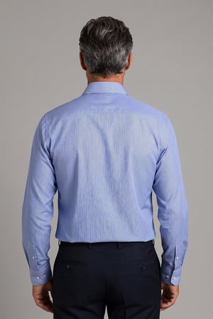 Bisse Koyu Mavi Regular Fit Pamuk Cepsiz Klasik Uzun Yaka Gömlek GMCZG252103_36