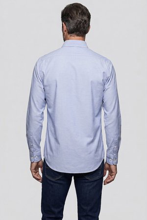 Bisse Gri Regular Fit Pamuk Cepsiz Uzun Paşa Yaka Gömlek GMOKS252102_D55