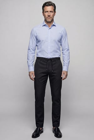 Bisse Mavi Regular Fit Pamuk Cepsiz Klasik Uzun Yaka Gömlek GMCZG252117_E35