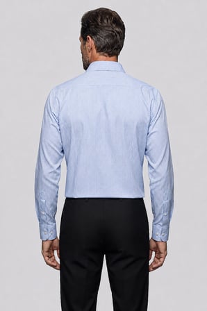 Bisse Mavi Regular Fit Pamuk Cepsiz Açık Uzun İtalyan Yaka Gömlek GMEKS252113_33