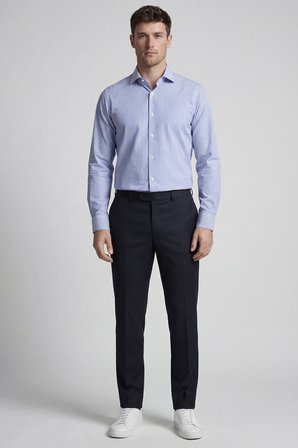 Bisse Regular Fit Uzun Kollu Erkek Cepsiz Lacivert Gömlek  BSGMKLS25315_D39