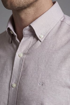 Bisse Erkek Regular Fit Uzun Kol Keten Paşa Yaka Cepsiz Gömlek BSGMKTN25326_D11
