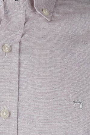 Bisse Erkek Regular Fit Uzun Kol Keten Paşa Yaka Cepsiz Gömlek BSGMKTN25326_D11