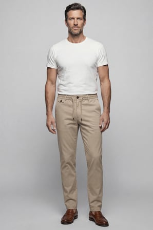 Bisse Erkek Lastikli Bağcıklı Spor Jogger Bej Pantolon PNS25K25202_D07