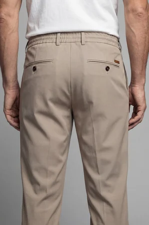 Bisse Erkek Lastikli Bağcıklı Spor Jogger Bej Pantolon PNS25K25202_D07