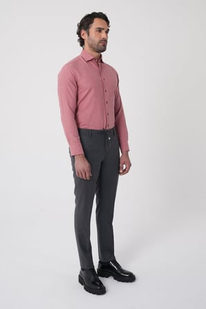 Bisse Koyu Gri Yün Klasik Jogger Marfil  Spor Pantolon PNS25K25204_56
