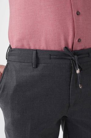 Bisse Koyu Gri Yün Klasik Jogger Marfil  Spor Pantolon PNS25K25204_56