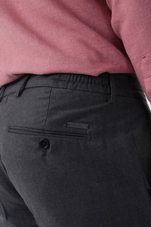 Bisse Koyu Gri Yün Klasik Jogger Marfil  Spor Pantolon PNS25K25204_56