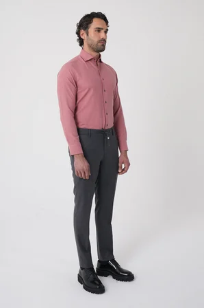 Bisse Koyu Gri Yün Klasik Jogger Marfil  Spor Pantolon PNS25K25204_56