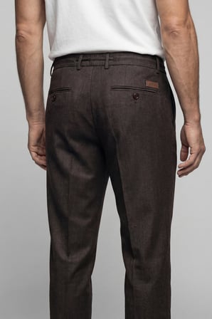 Bisse Erkek Jogger Klasik Marfil Kahve Pantolon PNS25K25204_D11