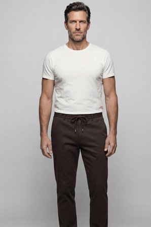Bisse Erkek Jogger Klasik Marfil Kahve Pantolon PNS25K25204_D11