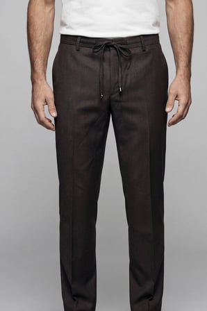 Bisse Erkek Jogger Klasik Marfil Kahve Pantolon PNS25K25204_D11