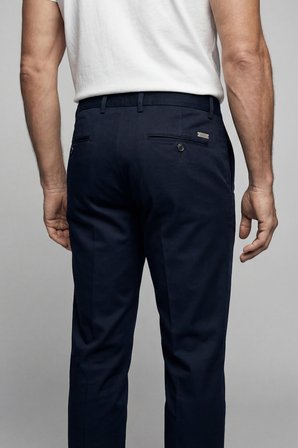 Bisse Lacivert Fermuarlı Klasik Saten Spor Pantolon PNS25K25205_D39