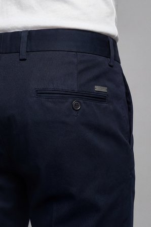 Bisse Lacivert Fermuarlı Klasik Saten Spor Pantolon PNS25K25205_D39
