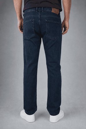 Bisse Lacivert Denim Fermuarlı Yikamali Jean Pantolon PNJ25K25204_D39