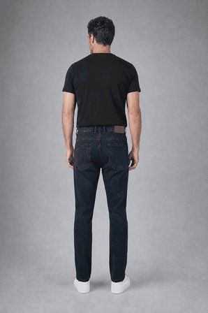 Bisse Lacivert Denim Fermuarlı Yikamali Jean Pantolon PNJ25K25204_D39