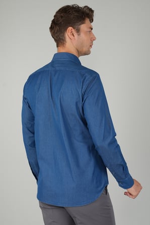 Bisse Uzun Kollu Regular Fit Spor Erkek  Denim Gömlek GMJEAN252166_D66