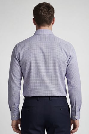 Bisse Regular Fit Uzun Kol Paşa Klasik Cepsiz Pamuk Lacivert Erkek Gömlek BSGMEKS25333_D39