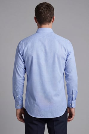 Bisse Erkek Regular Fit Uzun Kol Cepsiz Pamuk Mavi Gömlek BSGMKLS25331_E35