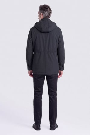 Bisse Siyah Casual Kapüşonlu Mont MN25K25201_D99