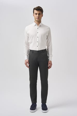 Bisse Bisse Studio Erkek Regular Fit Uzun Kollu Beyaz Gömlek BSGMARS25538_D01