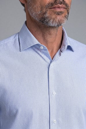 Bisse Lacivert Regular Fit Pamuk Cepsiz Uzun İtalyan Yaka Gömlek BSGMCZG25551_D39