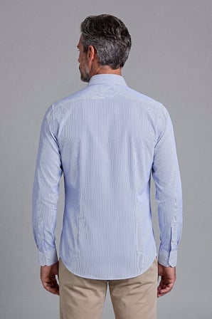Bisse Lacivert Regular Fit Pamuk Cepsiz Uzun İtalyan Yaka Gömlek BSGMCZG25551_D39