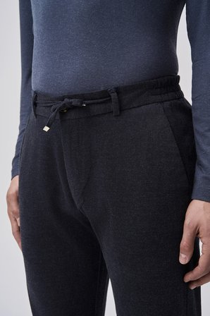 Bisse Siyah Pamuk Polyester Viskon  Jogger Spor Pantolon BSPNS25K25502_D99
