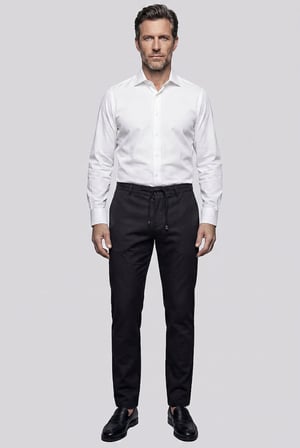 Bisse Beyaz Regular Fit Pamuk Cepsiz Klasik Uzun Yaka Gömlek GMKLS252191_D01