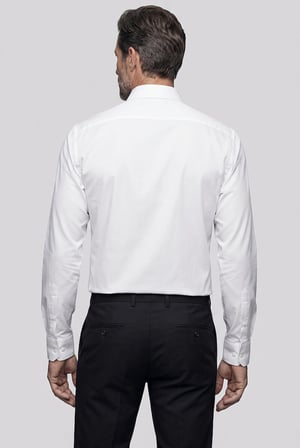 Bisse Beyaz Regular Fit Pamuk Cepsiz Klasik Uzun Yaka Gömlek GMKLS252191_D01