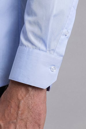 Bisse Açık Mavi Regular Fit Pamuk Cepsiz Klasik Uzun Yaka Gömlek GMKLS252190_33
