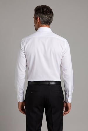 Bisse Beyaz Regular Fit Cepsiz Klasik Uzun Yaka Saten Gömlek GMKLS252188_D01