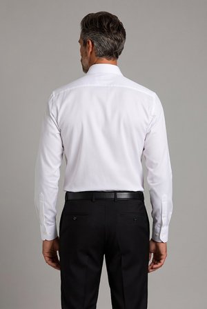 Bisse Beyaz Regular Fit Cepsiz Klasik Uzun Yaka Saten Gömlek GMKLS252188_D01