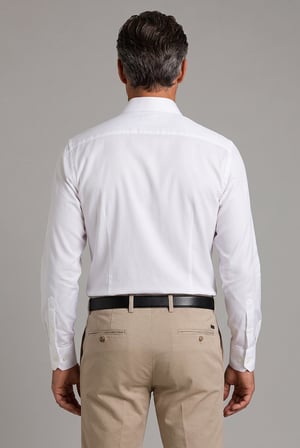 Bisse Beyaz Regular Fit Cepsiz Klasik Uzun Yaka Saten Gömlek GMKLS252186_D01