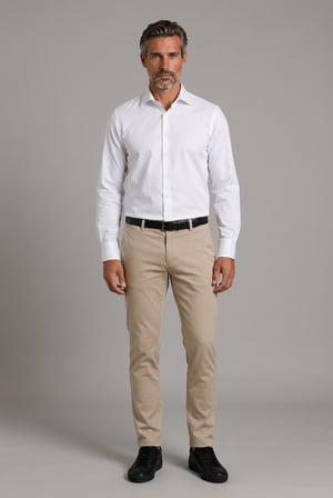 Bisse Beyaz Regular Fit Cepsiz Klasik Uzun Yaka Saten Gömlek GMKLS252186_D01