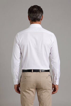 Bisse Beyaz Regular Fit Cepsiz Klasik Uzun Yaka Saten Gömlek GMKLS252187_D01