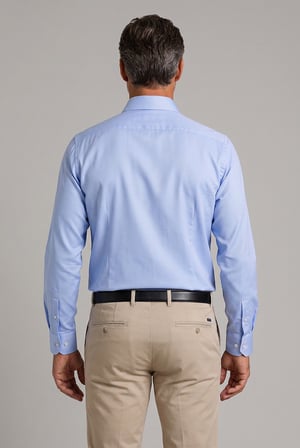Bisse Mavi Regular Fit Cepsiz Klasik Uzun İtalyan Yaka Gömlek GMKLS252181_D35