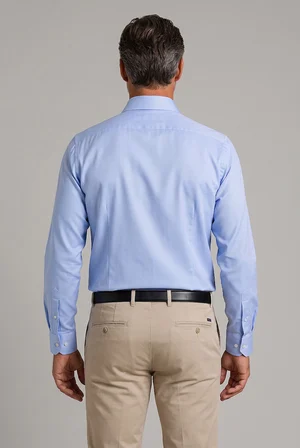 Bisse Mavi Regular Fit Cepsiz Klasik Uzun İtalyan Yaka Gömlek GMKLS252181_D35