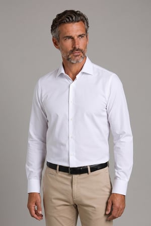 Bisse Beyaz Regular Fit Cepsiz Klasik Uzun Yaka Gömlek GMKLS252176_D01