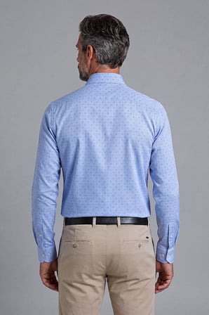 Bisse Koyu Mavi Regular Fit Pamuk Cepsiz Uzun İtalyan Yaka Gömlek BSGMCZG25565_36