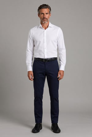 Bisse Beyaz Regular Fit Pamuk Cepsiz Klasik Uzun Yaka Saten Gömlek GMKLS252195_D01
