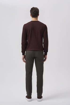 Bisse Bisse Studio Erkek Bisiklet Yaka Triko Bordo BSTR25505_C25