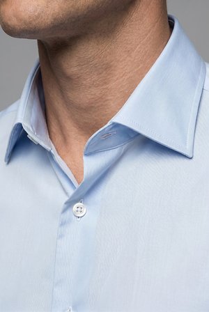 Bisse Mavi Regular Fit Pamuk Cepsiz Klasik Açık Uzun Yaka oıron Gömlek GMKLS252200_33
