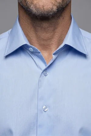 Bisse Mavi Regular Fit Pamuk Cepsiz Klasik Uzun Yaka oıron Gömlek GMKLS252200_D35