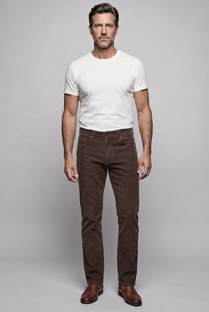 Bisse Kahve Kadife Fermuarlı  Spor Pantolon PNS25K25213_D11