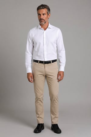 Bisse BeYaz Grubu Regular Fit Pamuk Cepsiz Klasik Uzun Yaka Gömlek GMKLS252204_D01