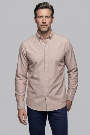 Bisse Regular Fit Cepsiz Açık Kahverengi Uzun Paşa Yaka Gömlek GMOKS261001_10