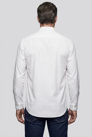 Bisse Beyaz Regular Fit Cepsiz Uzun Paşa Yaka Gömlek GMOKS261001_D01