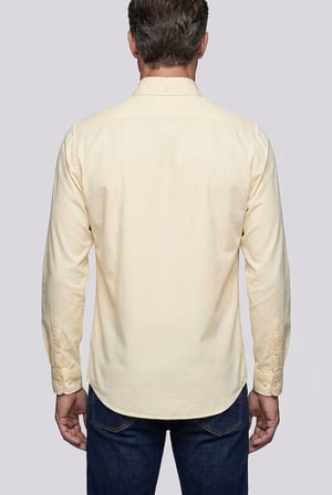 Bisse Sarı Regular Fit Cepsiz Uzun Paşa Yaka Gömlek GMOKS261001_D17